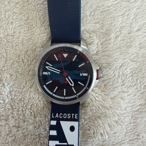Lacoste Navy Blue Watch with Red Highlights
